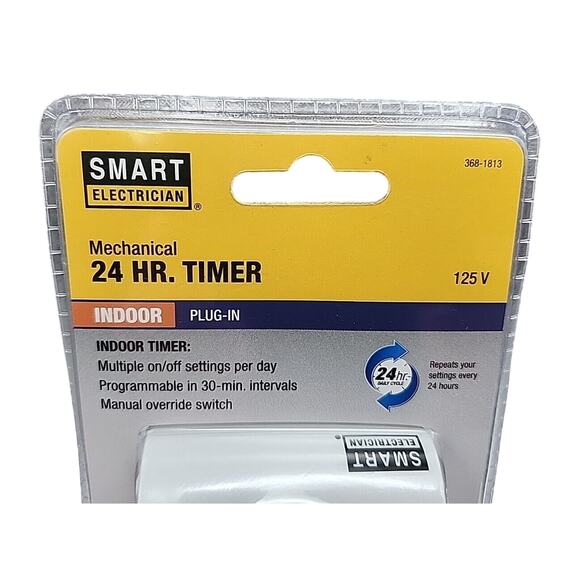 Smart Electrician Intertek Mechanical 24-Hour Indoor Plug-In Programmable Timer - Picture 2 of 6